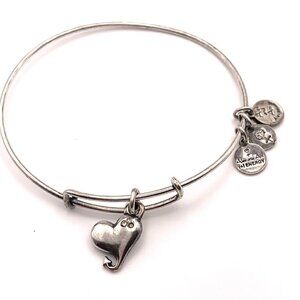 Alex and Ani Crystal Devil Heart Charm Bracelet Silver Finish - 2"-3.5”